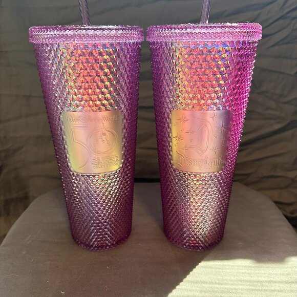 Disney 50th Celebration Starbucks Tumblers WDW & Disneyland NWT